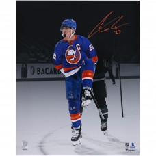 Anders Lee New York Islanders Autographed Fanatics Authentic 16 x 20 Blue Jersey Celebrating Spotlight Photograph