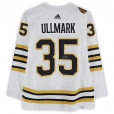 Игровая джерси Linus Ullmark Boston Bruins Autographed Fanatics Authentic 2023-24 White adidas Authentic with 100th Anniversary Patch