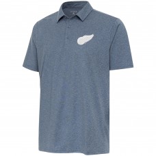 Поло Detroit Red Wings Antigua White Logo Par 3 - Heather Navy