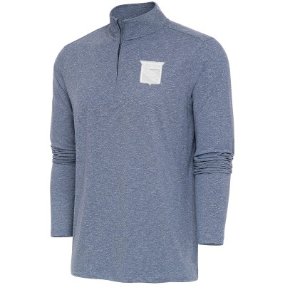 Кофта на короткой молнии New York Rangers Antigua White Logo Hunk - Heather Navy