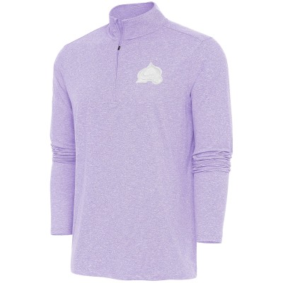 Кофта на короткой молнии Colorado Avalanche Antigua White Logo Hunk - Lavender