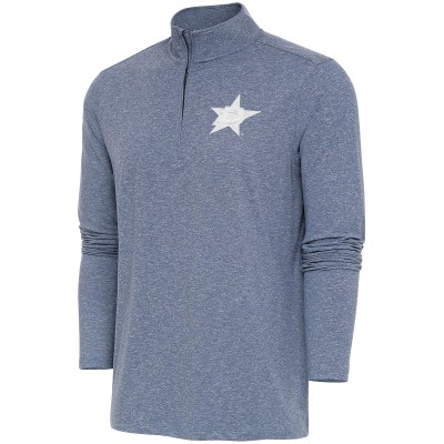 Кофта на короткой молнии Dallas Stars Antigua White Logo Hunk - Heather Navy