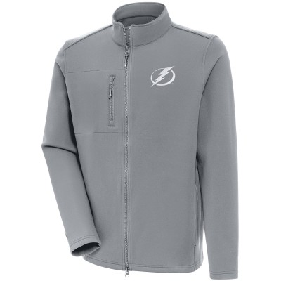 Кофта на молнии Tampa Bay Lightning Antigua White Logo Objection - Gray