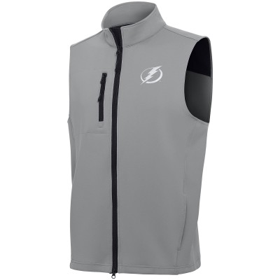 Tampa Bay Lightning Antigua White Logo Demand Full-Zip Vest - Gray