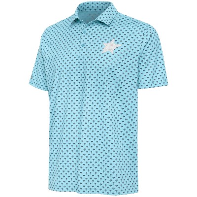 Поло Dallas Stars Antigua White Logo Kona - Powder Blue