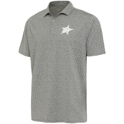 Поло Dallas Stars Antigua White Logo Flicker - Heather Gray