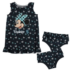 Girls Infant Seattle Kraken Deep Sea Blue 2-Piece Minnie Mouse’s Bow Tank Top & Bloomers Set