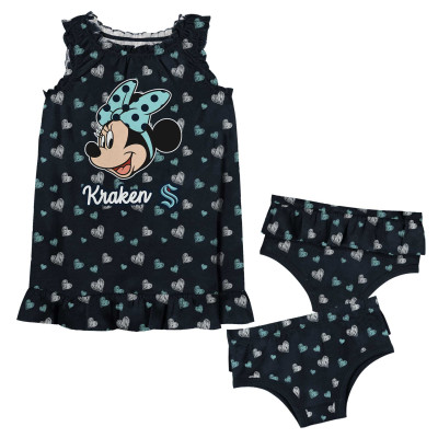 Girls Infant Seattle Kraken Deep Sea Blue 2-Piece Minnie Mouse’s Bow Tank Top & Bloomers Set