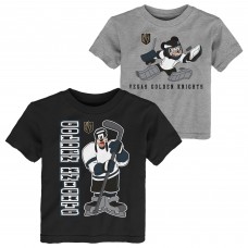 Футболка Toddler Vegas Golden Knights Black/Heather Gray Two-Pack Disney Offense Only Set