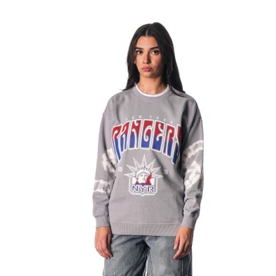 Кофта Unisex New York Rangers The Wild Collective Gray Tie-Dye Double Collar