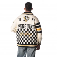 Unisex Pittsburgh Penguins The Wild Collective Cream Jacquard Full-Zip Sweater