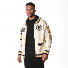 Unisex Boston Bruins The Wild Collective Cream Jacquard Full-Zip Sweater