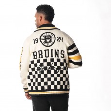 Unisex Boston Bruins The Wild Collective Cream Jacquard Full-Zip Sweater