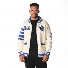 Unisex Toronto Maple Leafs The Wild Collective Cream Jacquard Full-Zip Sweater