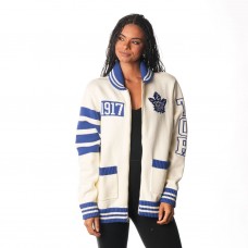 Unisex Toronto Maple Leafs The Wild Collective Cream Jacquard Full-Zip Sweater