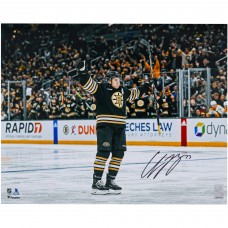 Charlie McAvoy Boston Bruins Autographed Fanatics Authentic 16 x 20 Black 100th Anniversary Jersey Celebrating Photograph