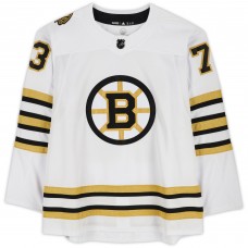 Игровая джерси Charlie McAvoy Boston Bruins Autographed Fanatics Authentic White adidas Authentic with 100th Anniversary Patch