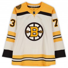 Игровая джерси Charlie McAvoy Boston Bruins Autographed Fanatics Authentic Beige Alternate adidas Authentic with 100th Anniversary Patch