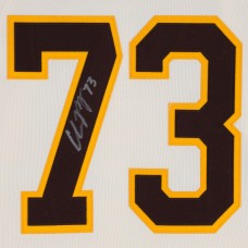 Игровая джерси Charlie McAvoy Boston Bruins Autographed Fanatics Authentic Beige Alternate adidas Authentic with 100th Anniversary Patch