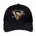 Бейсболка Pittsburgh Penguins Pro Standard Black Metallic Logo Pinch Front