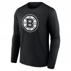 Именная футболка с длинным рукавом Boston Bruins Black Monochrome