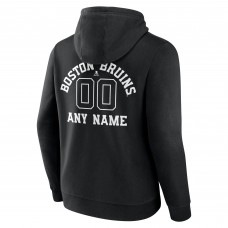 Boston Bruins Black Personalized Name & Number Monochrome Pullover Hoodie