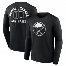 Именная футболка с длинным рукавом Buffalo Sabres Black Monochrome