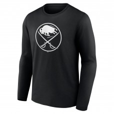 Именная футболка с длинным рукавом Buffalo Sabres Black Monochrome