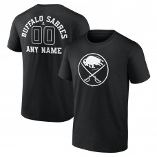 Buffalo Sabres Black Personalized Name & Number Monochrome T-Shirt