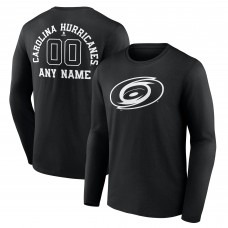 Футболка с длинным рукавом Carolina Hurricanes Black Personalized Name & Number Monochrome