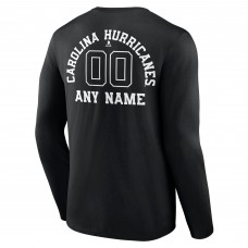 Футболка с длинным рукавом Carolina Hurricanes Black Personalized Name & Number Monochrome