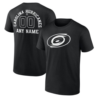 Carolina Hurricanes Black Personalized Name & Number Monochrome T-Shirt