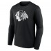 Именная футболка с длинным рукавом Chicago Blackhawks Monochrome - Black