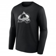 Футболка с длинным рукавом Colorado Avalanche Black Personalized Name & Number Monochrome