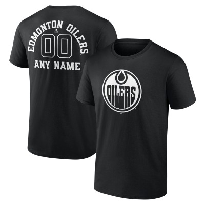 Именная футболка Edmonton Oilers Black Monochrome