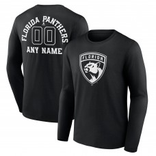 Именная футболка с длинным рукавом Florida Panthers Monochrome - Black