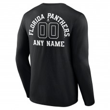 Именная футболка с длинным рукавом Florida Panthers Monochrome - Black