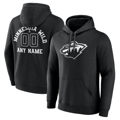 Толстовка Minnesota Wild Personalized Name & Number Monochrome - Black