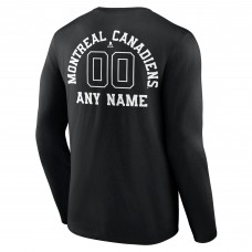 Montreal Canadiens Black Personalized Name & Number Monochrome Long Sleeve T-Shirt Montreal Canadiens Black Personalized Name & Number Monochrome Long Sleeve T-Shirt