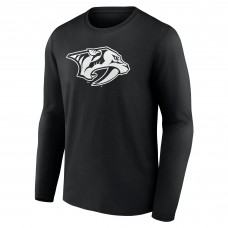 Nashville Predators Black Personalized Name & Number Monochrome Long Sleeve T-Shirt