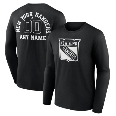 Футболка с длинным рукавом New York Rangers Personalized Name & Number Monochrome - Black