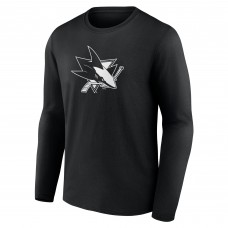 Именная футболка с длинным рукавом Футболка San Jose Sharks Monochrome - Black