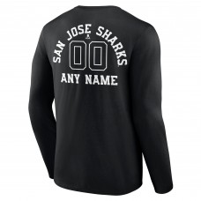 Именная футболка с длинным рукавом Футболка San Jose Sharks Monochrome - Black