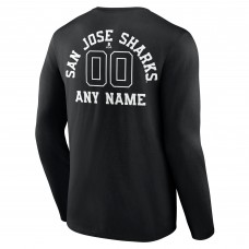 Именная футболка с длинным рукавом Футболка San Jose Sharks Monochrome - Black
