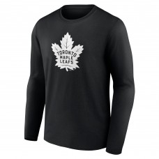 Именная футболка с длинным рукавом Toronto Maple Leafs Black Monochrome