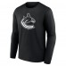 Vancouver Canucks Black Personalized Name & Number Monochrome Long Sleeve T-Shirt