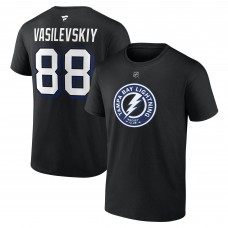 Футболка Tampa Bay Lightning Andrei Vasilevskiy Fanatics Black Authentic Stack Name & Number