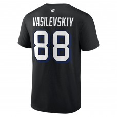 Футболка Tampa Bay Lightning Andrei Vasilevskiy Fanatics Black Authentic Stack Name & Number