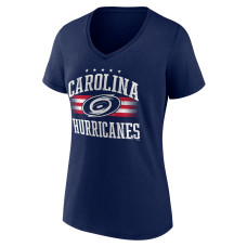 Женская Футболка Carolina Hurricanes Navy Americana Team V-Neck
