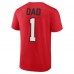 Carolina Hurricanes Red Fathers Day #1 Dad T-Shirt